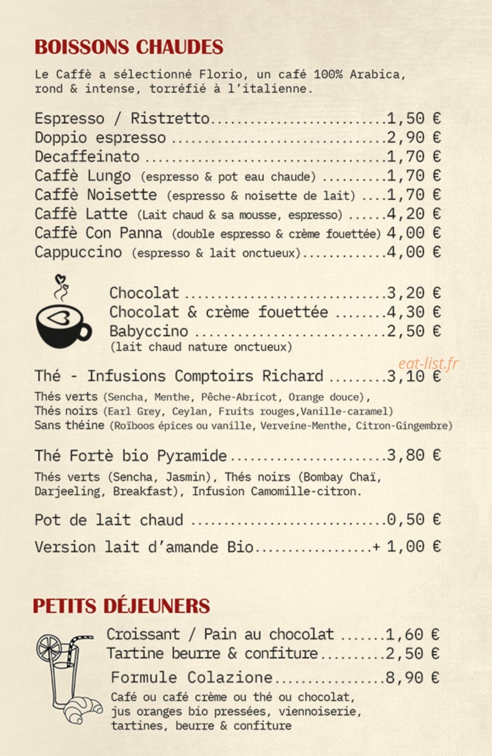 Le Caffe — carte page 2