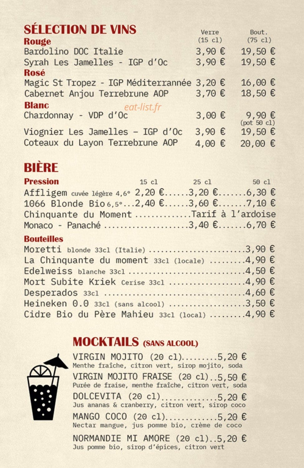 Le Caffe — carte page 6