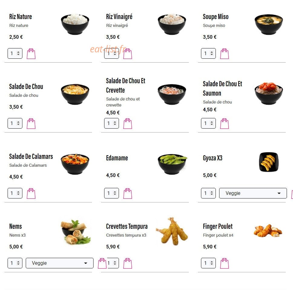 Katana Sushi — carte page 1