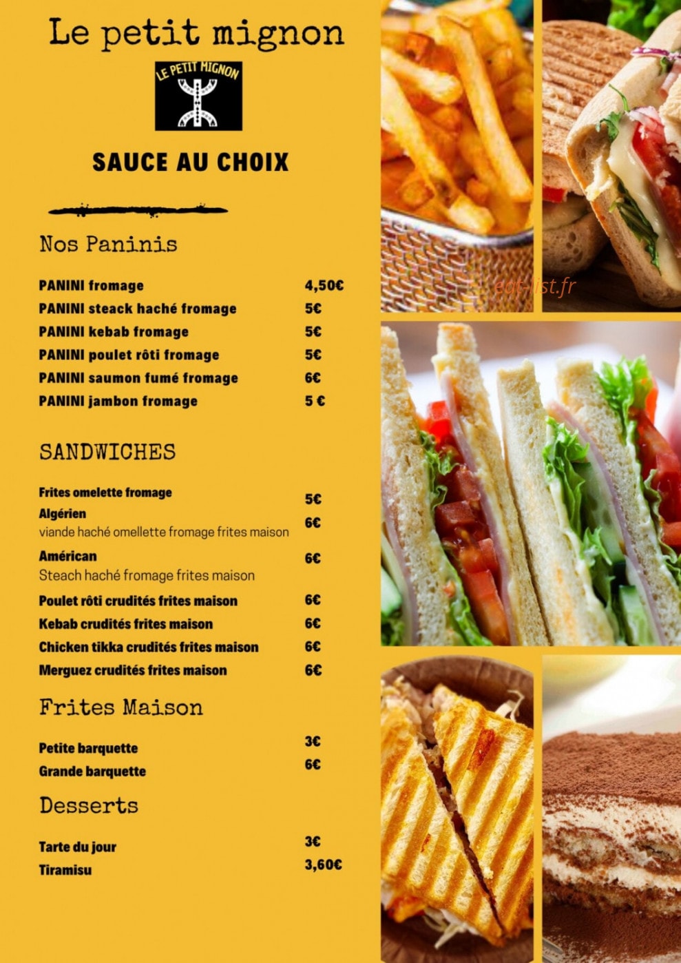 Le Petit Mignon — carte page 4