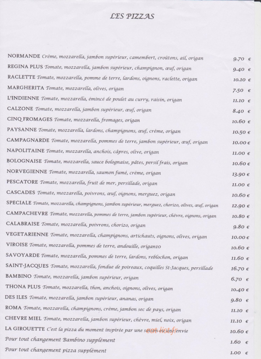 Les Cascades — carte page 1
