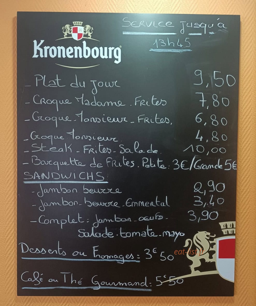 Bar De La Poste — carte page 1