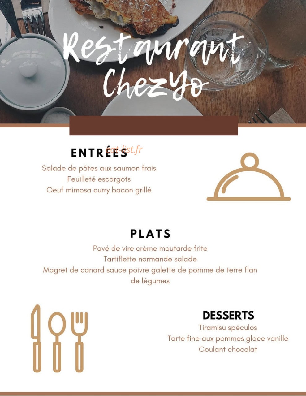 Chez Yo — carte page 1