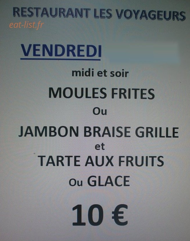 Restaurant les voyageurs — carte page 1