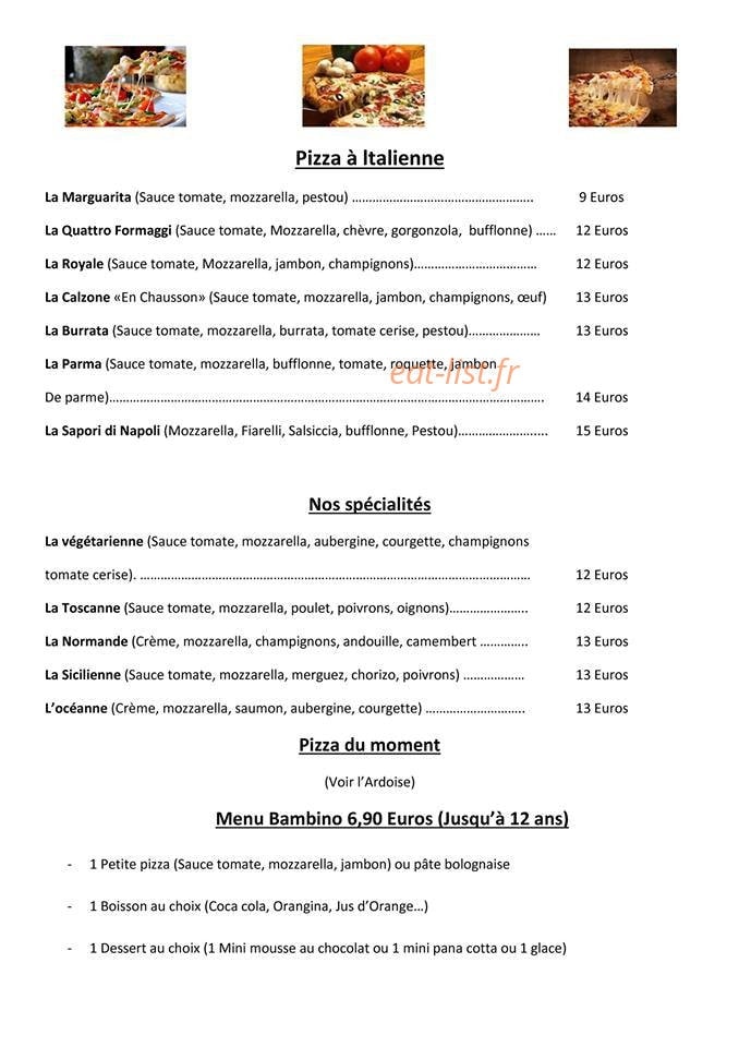 Aux Saveurs de Naples — carte page 1