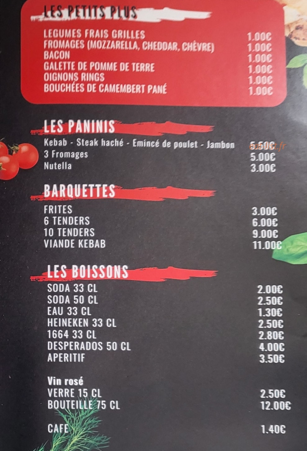Chez Hermès Kebab — carte page 3