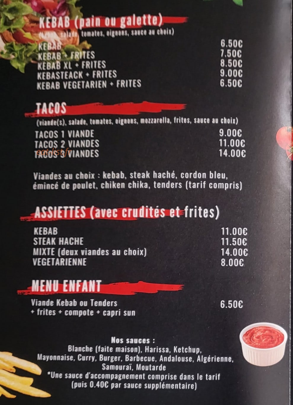 Chez Hermès Kebab — carte page 2