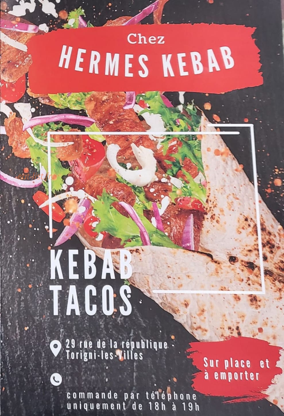 Chez Hermès Kebab — carte page 1