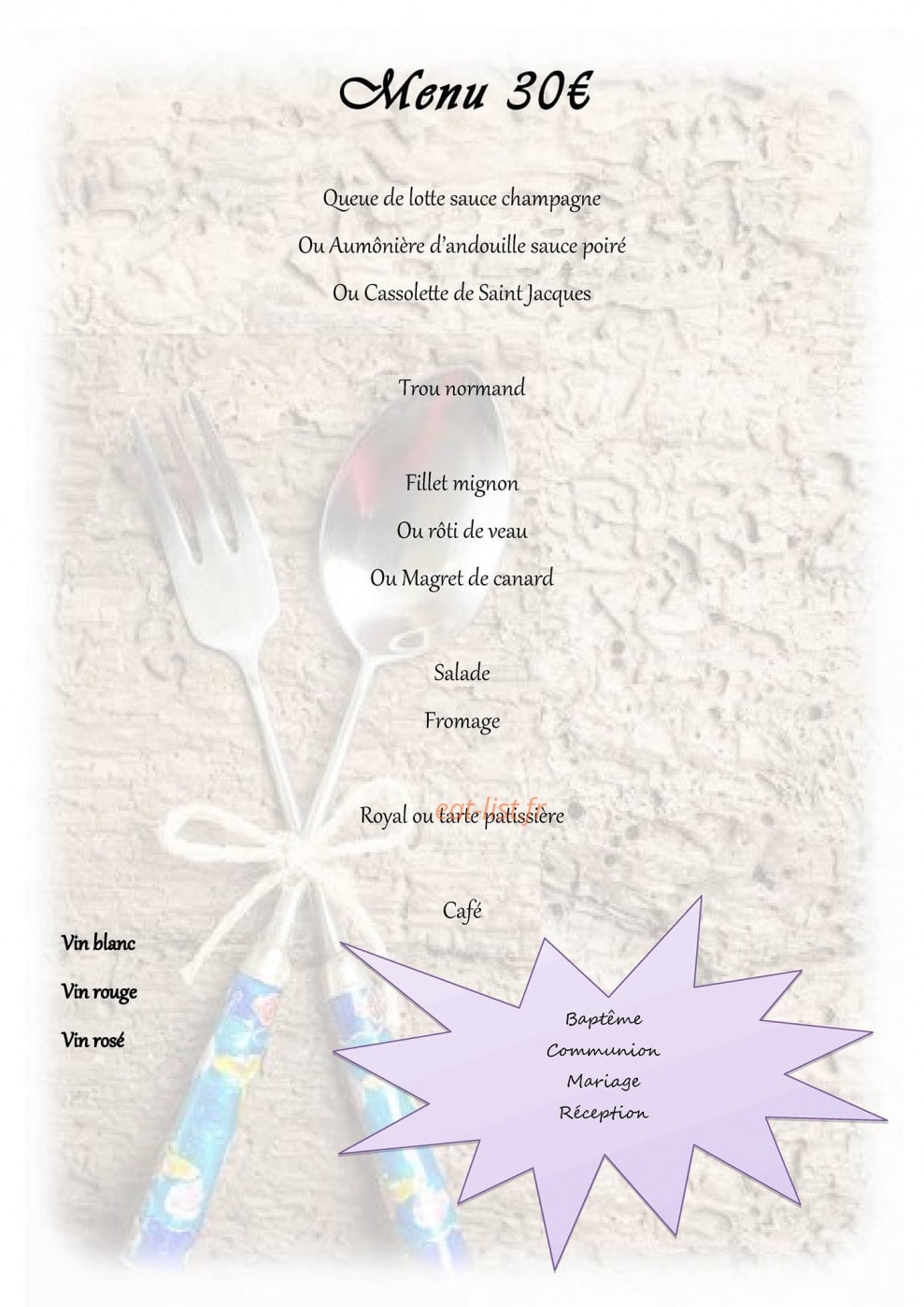 Restaurant le Champêtre — carte page 3