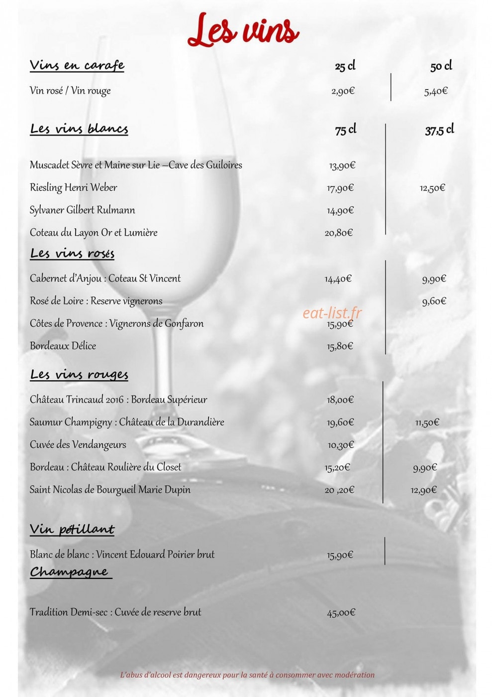 Restaurant le Champêtre — carte page 6