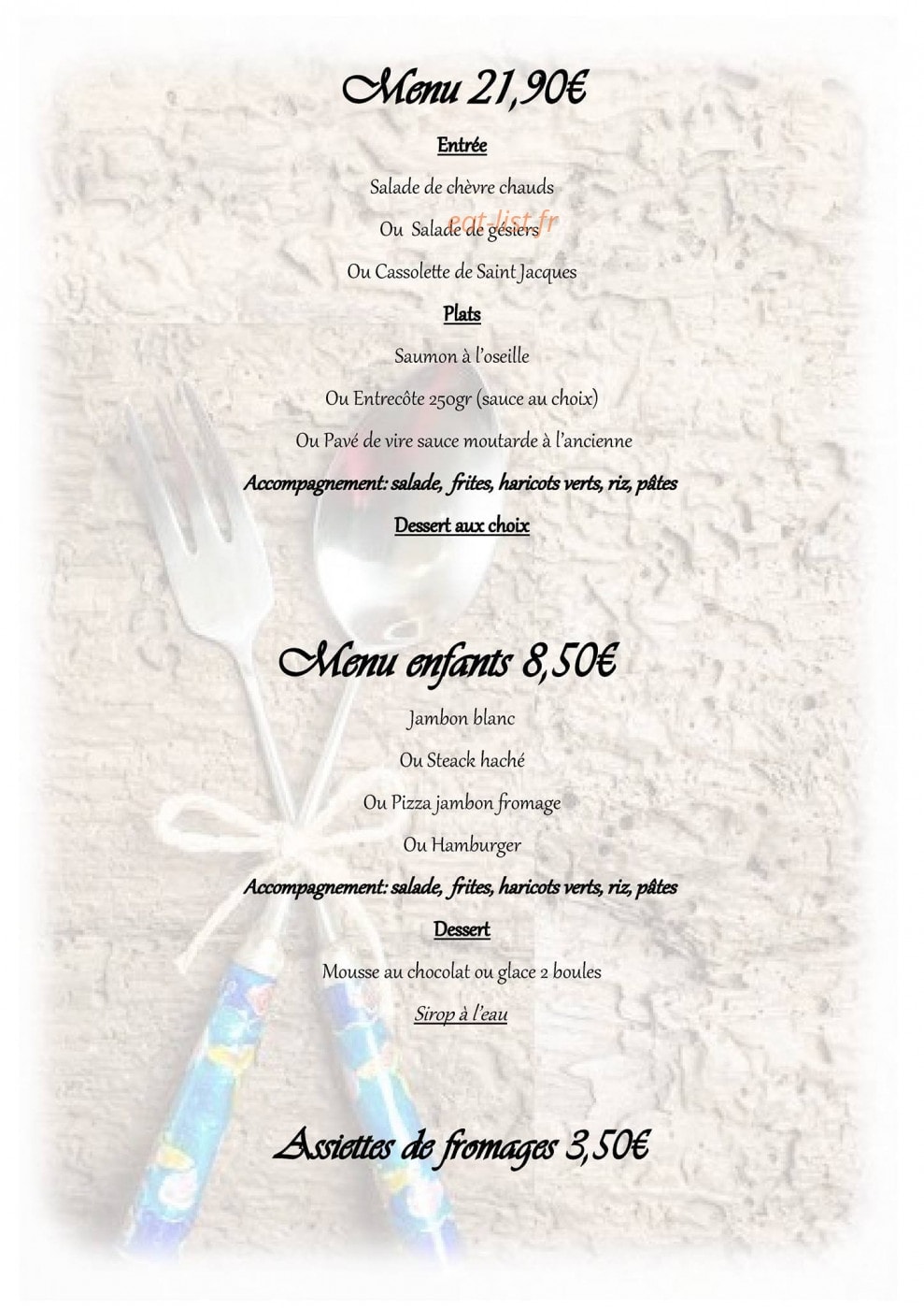 Restaurant le Champêtre — carte page 4