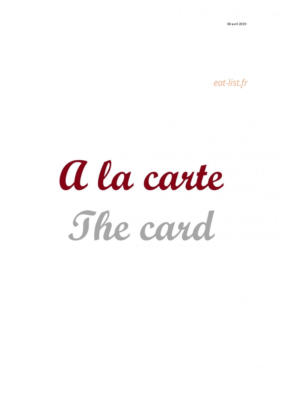 La Ferme Saint Michel — carte page 8