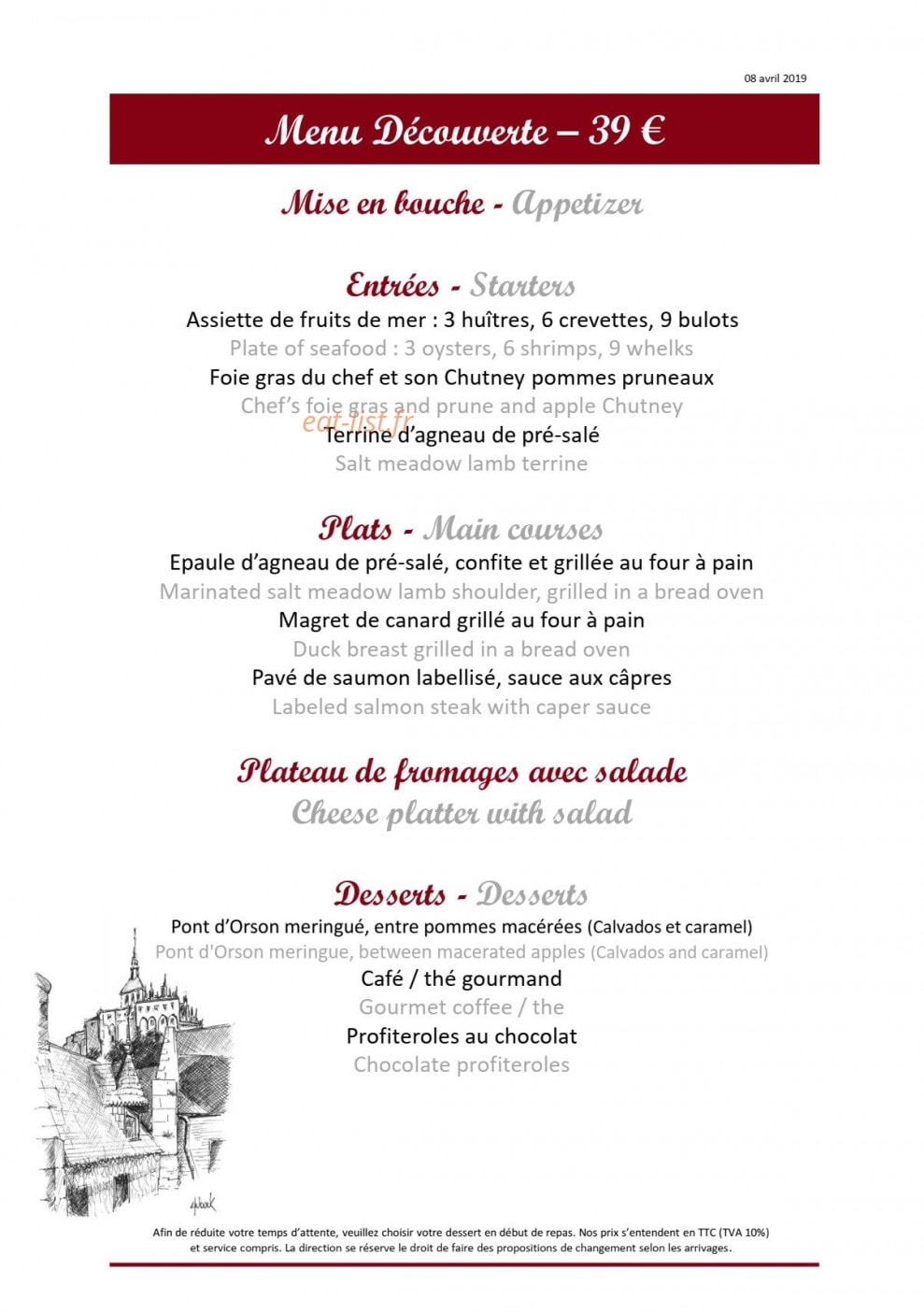 La Ferme Saint Michel — carte page 5
