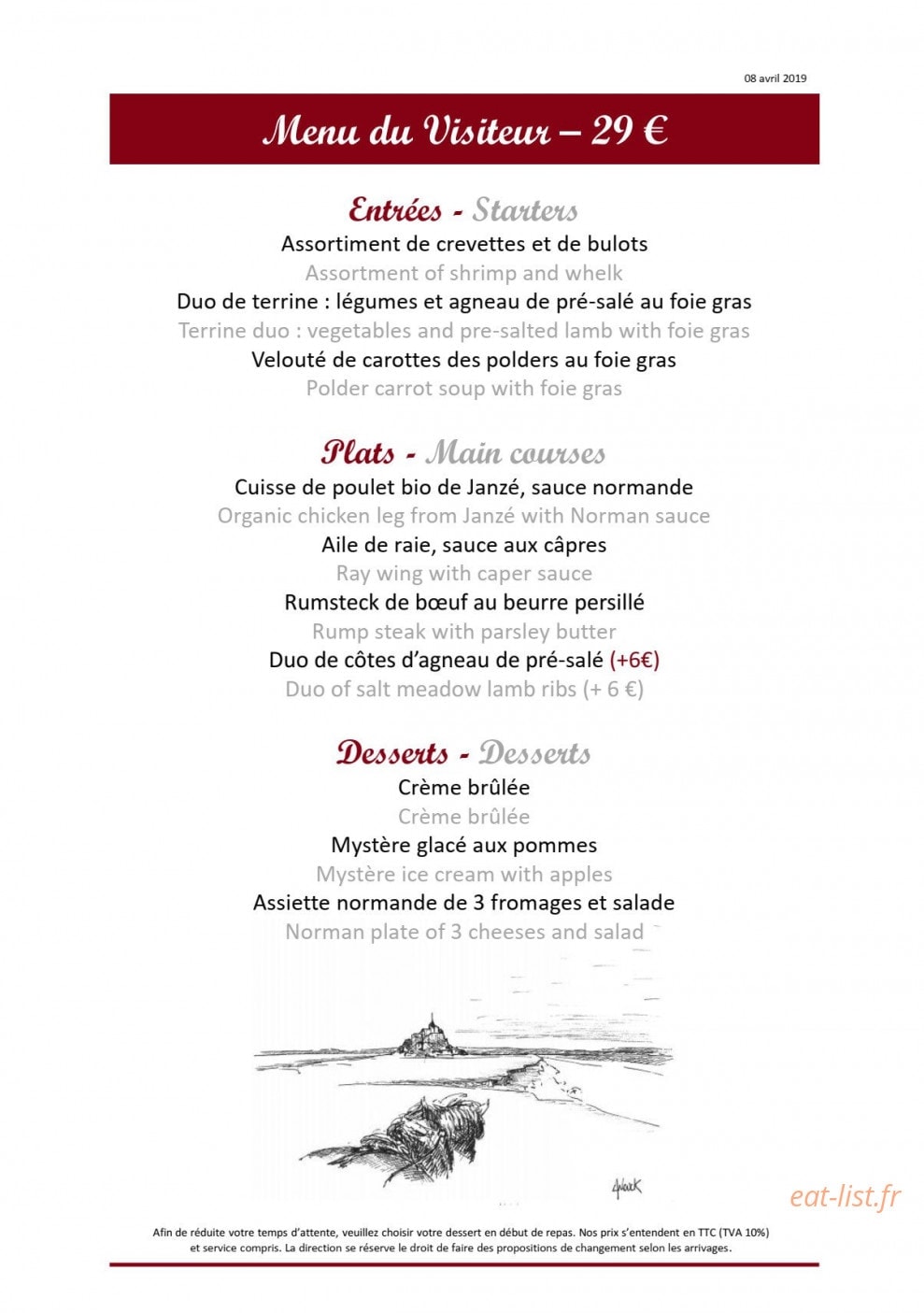 La Ferme Saint Michel — carte page 4