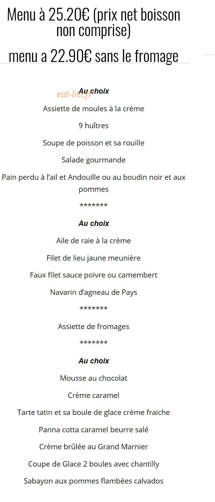 La Fermette Beauvoir — carte page 2