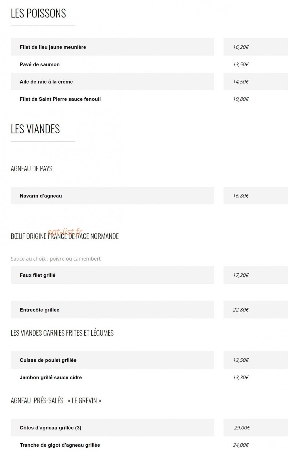 La Fermette Beauvoir — carte page 6