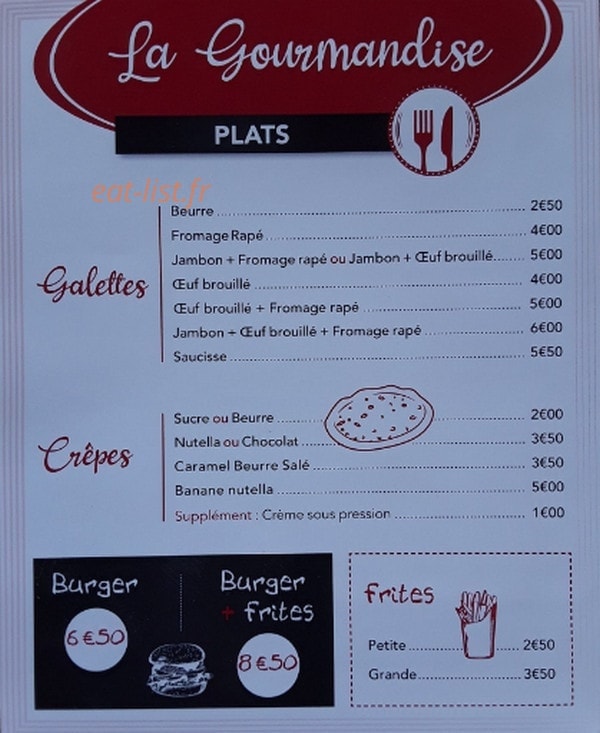 La Gourmandise — carte page 1