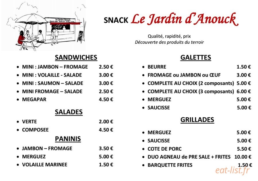 Le Jardin d'Anouck — carte page 1
