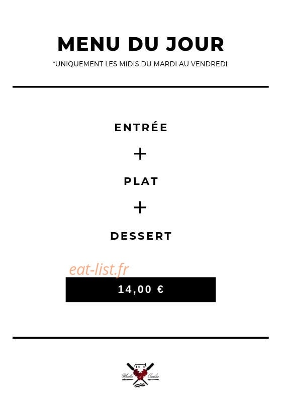 Carte et menu de Restaurant de Pré Salé le Mont-Saint-Michel à Beauvoir — Le menu du jour
