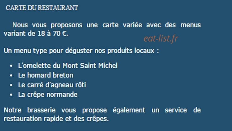 Auberge Saint-Pierre — carte page 1