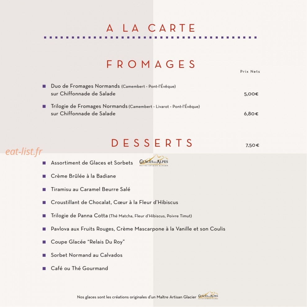 Le Relais Du Roy — carte page 4
