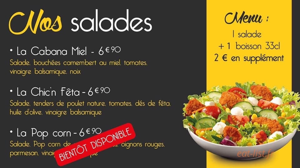 Chicken cabana — carte page 4