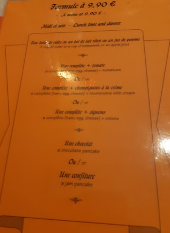Crêperie du Couesnon — carte page 4