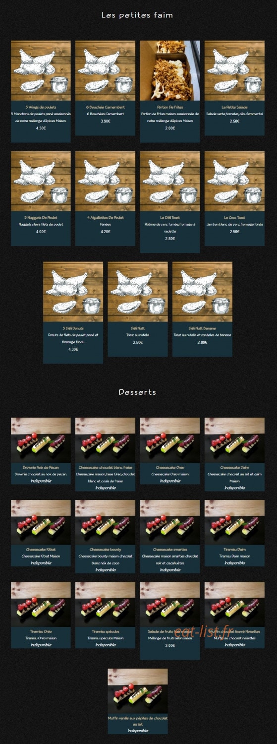 Déli Kitchen — carte page 3
