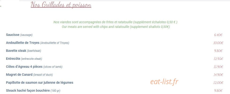 Le Grillon Pontorson — carte page 8
