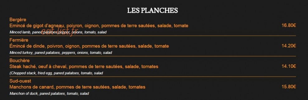 Le Relais Gascon — carte page 7