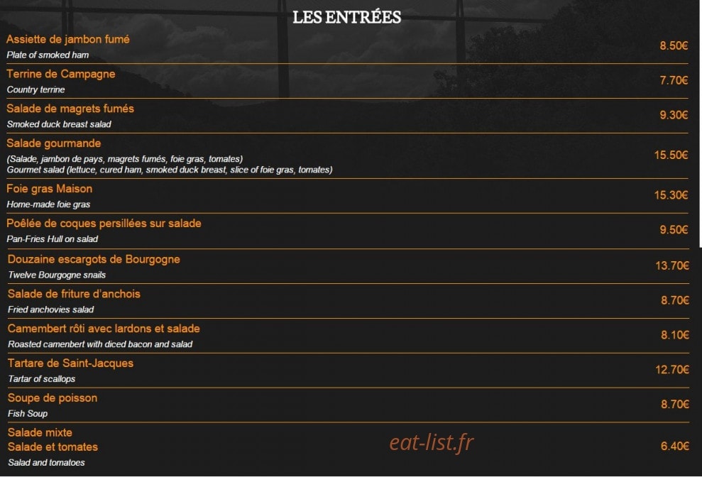 Le Relais Gascon — carte page 3