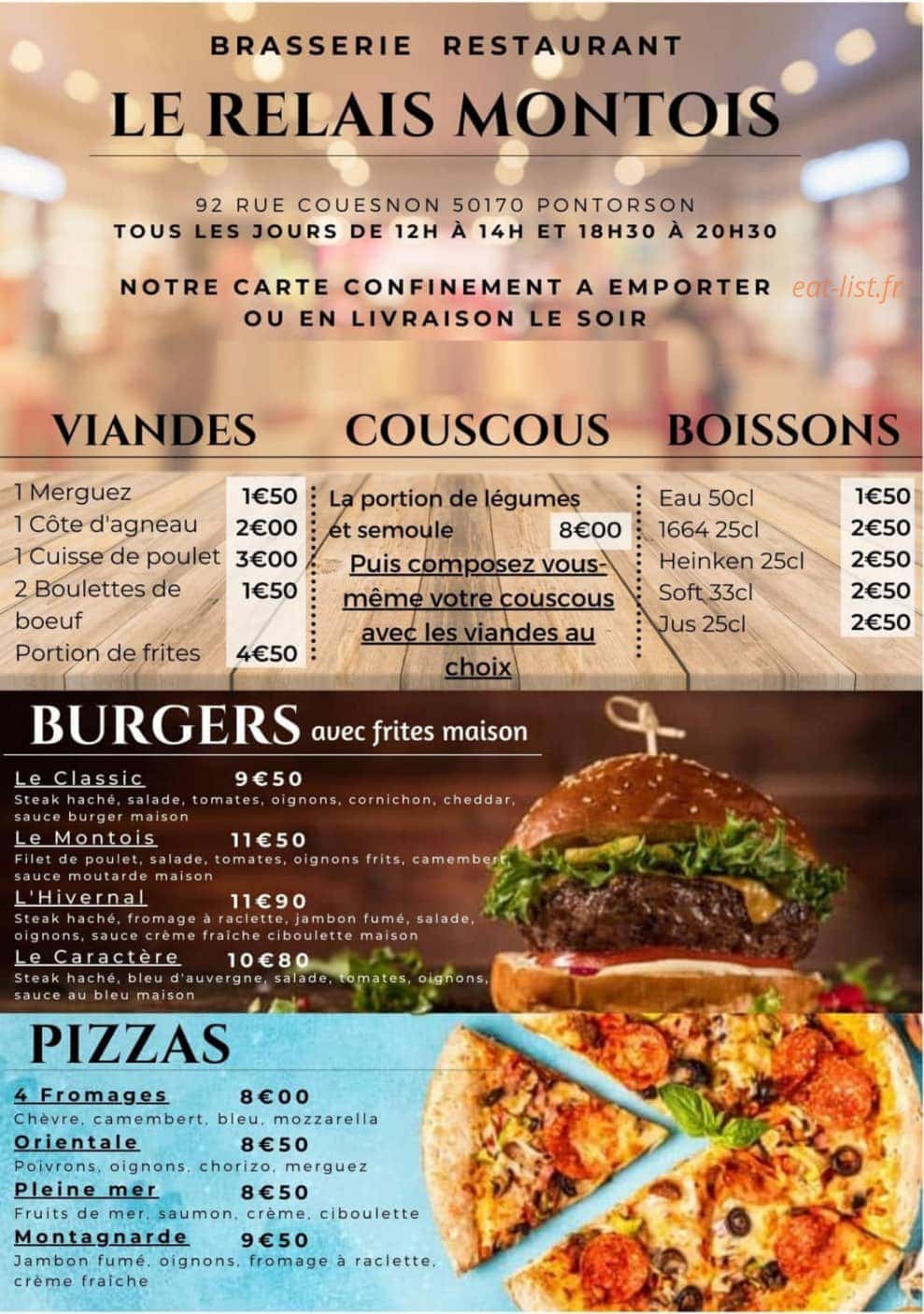 Le Relais Montois — carte page 1