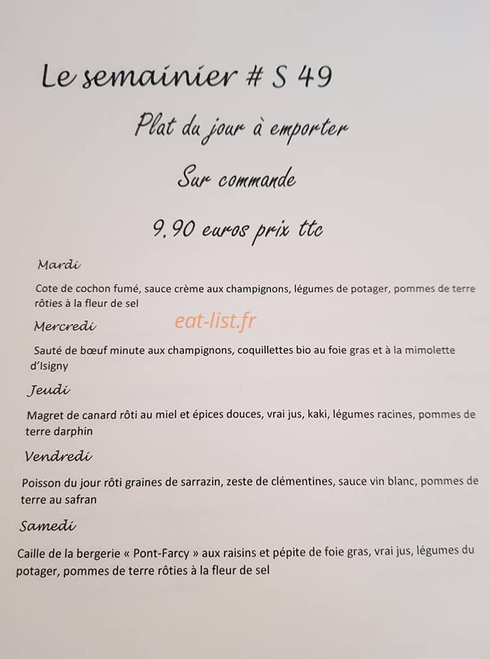 Bistrot Lambs — carte page 1