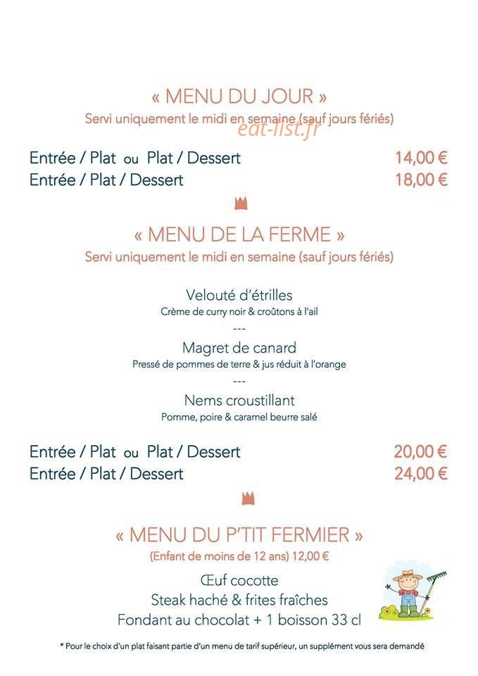 La Ferme du château — carte page 1