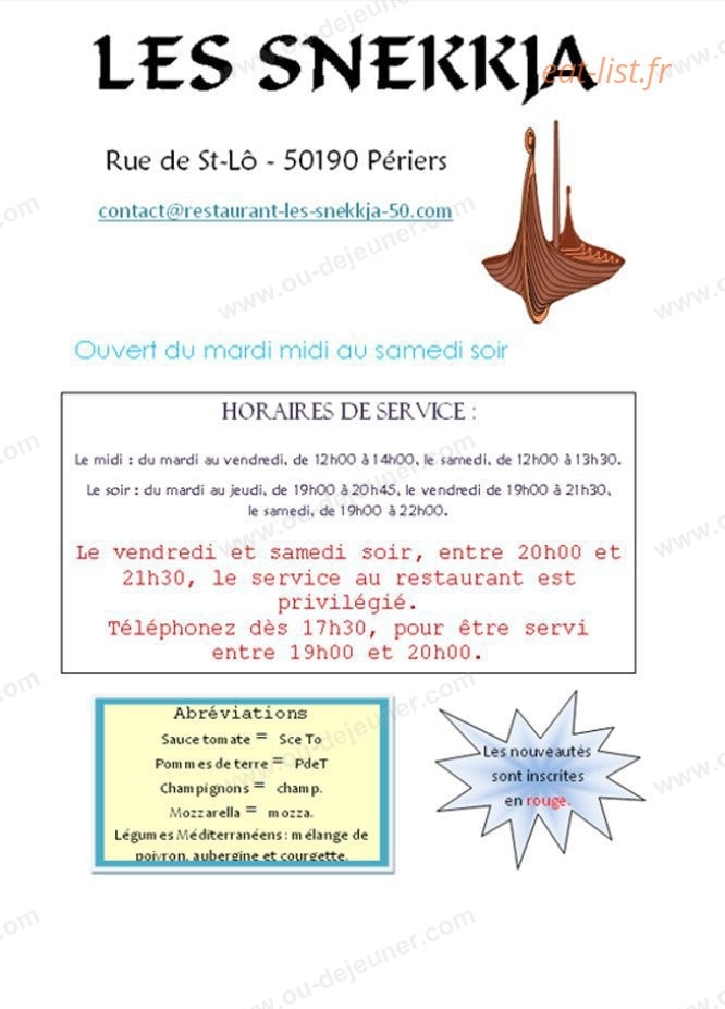 Les Snekkja — carte page 1