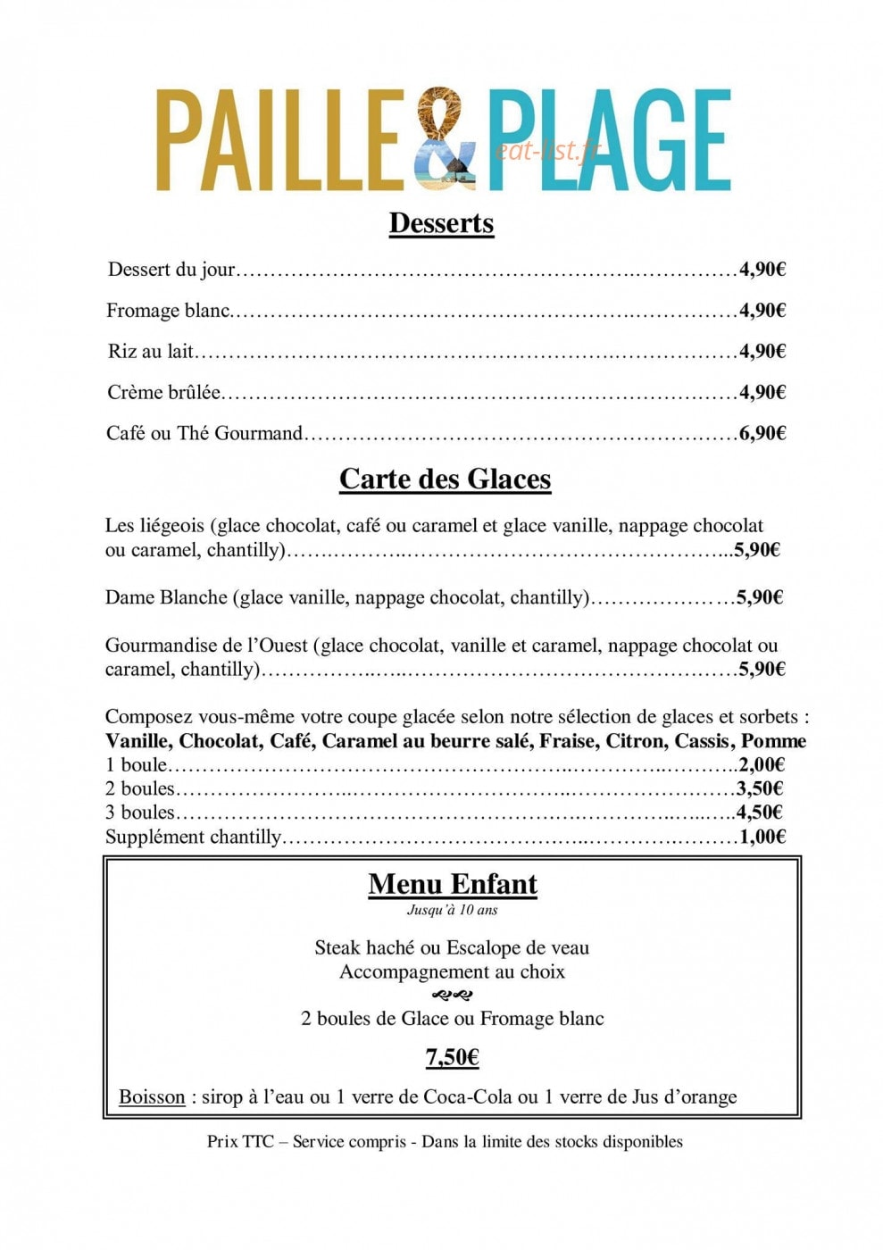 Paille et Plage — carte page 2