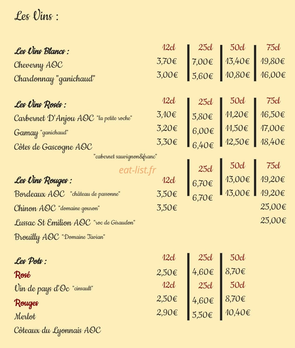 Le Fournil — carte page 4