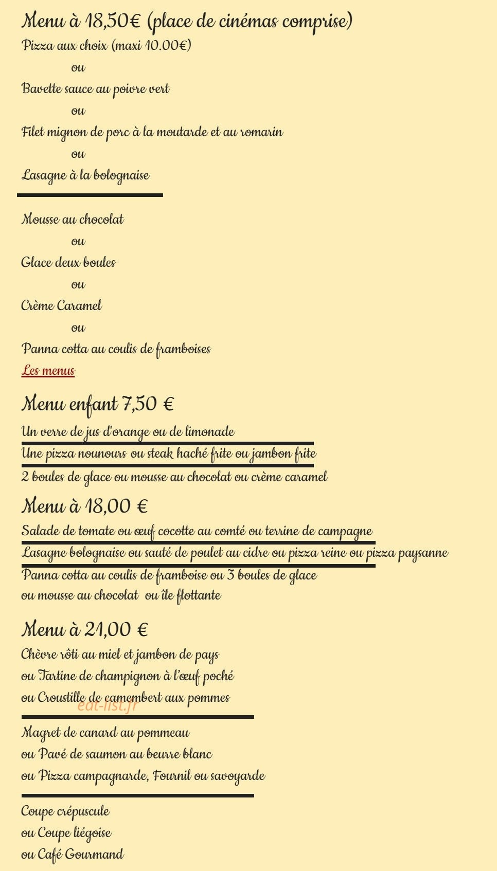 Le Fournil — carte page 10