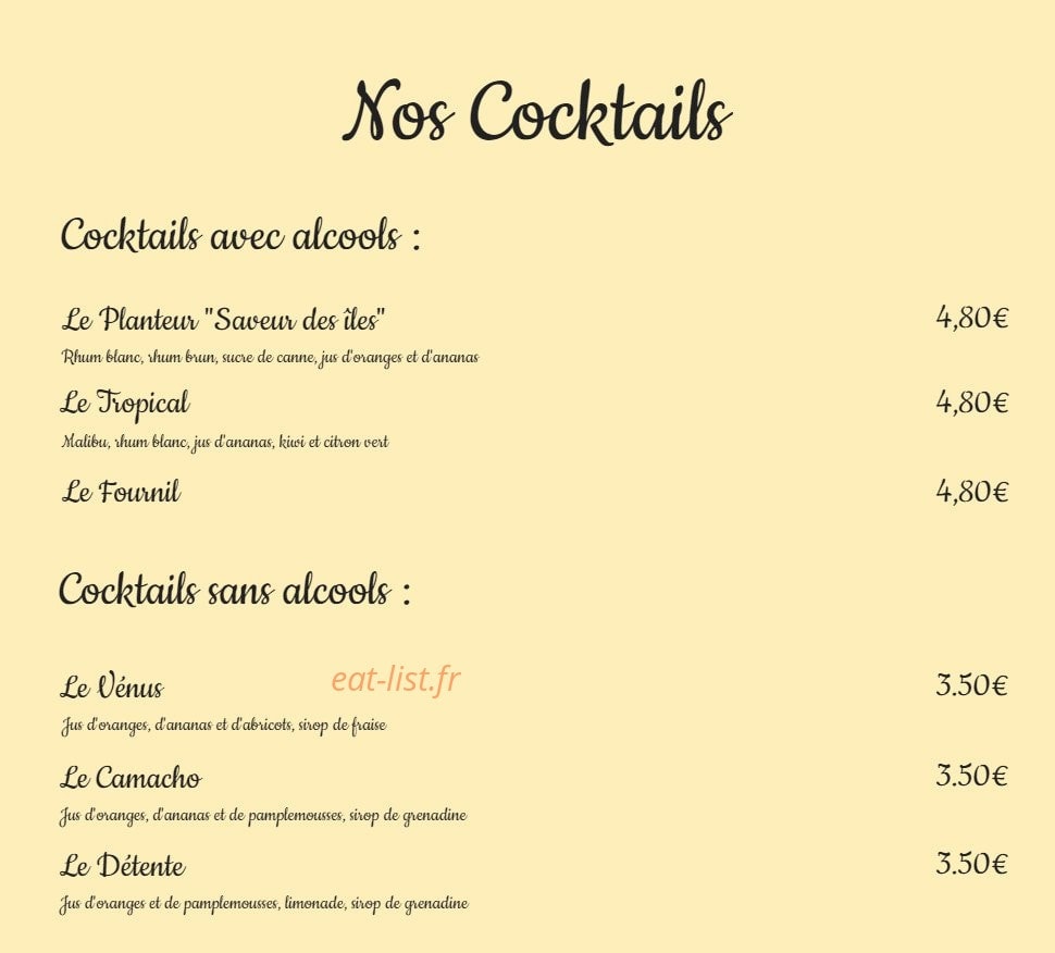 Le Fournil — carte page 1