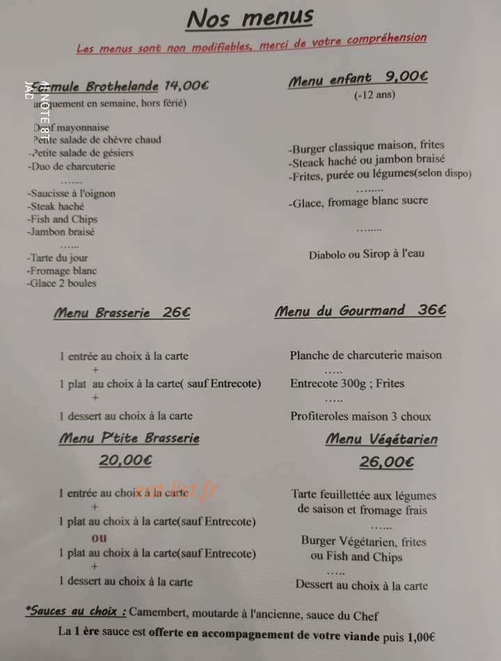Auberge de Brothelande — carte page 3