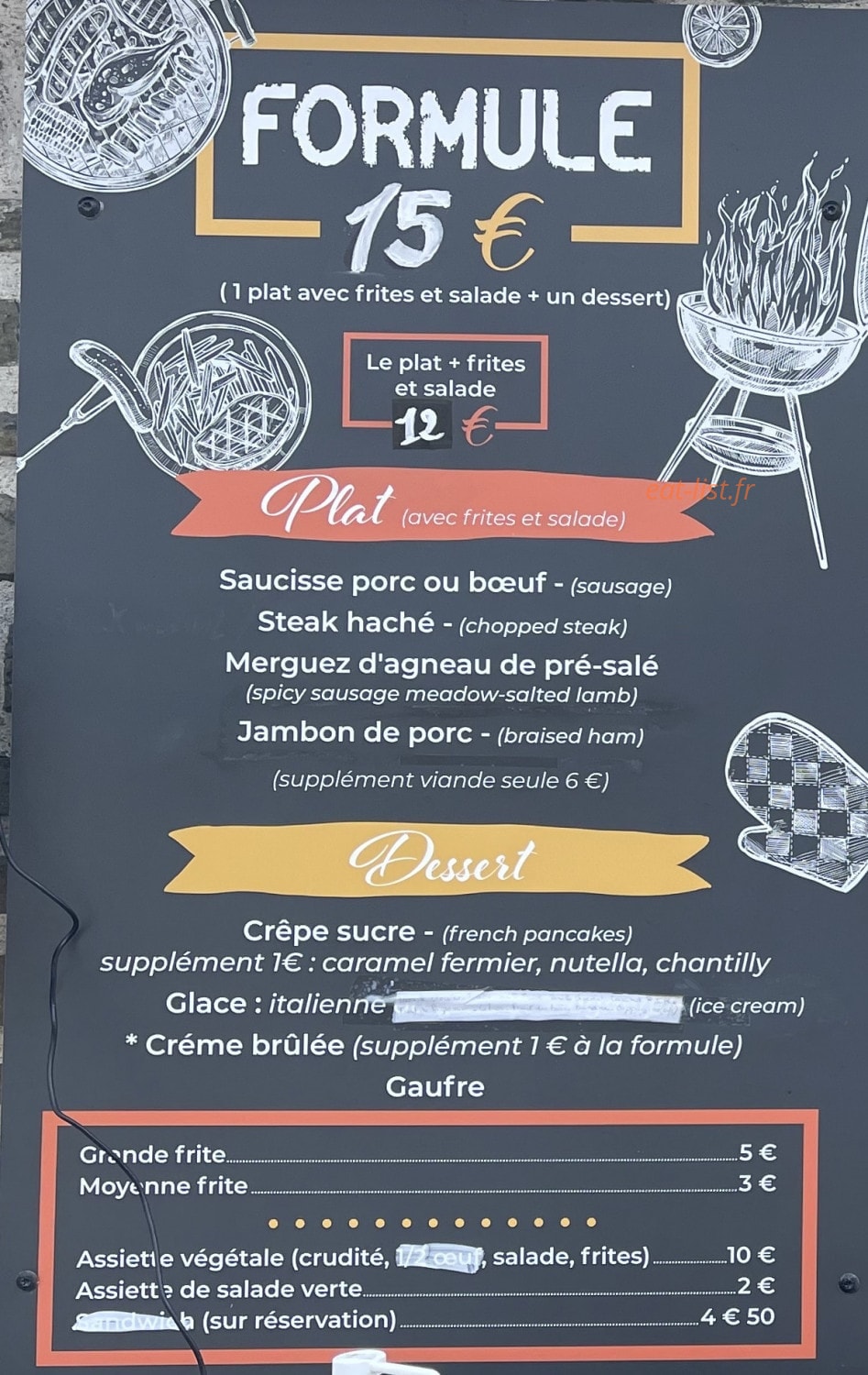 Carte et menu de Le Marquis de la Guintre à Courtils — Les plats, desserts, ...