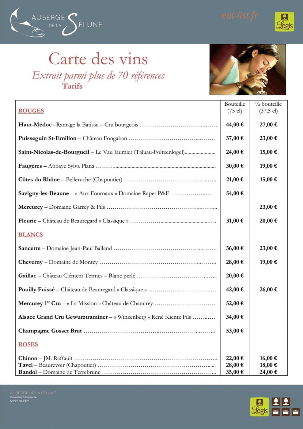 Auberge de la Selune — carte page 6