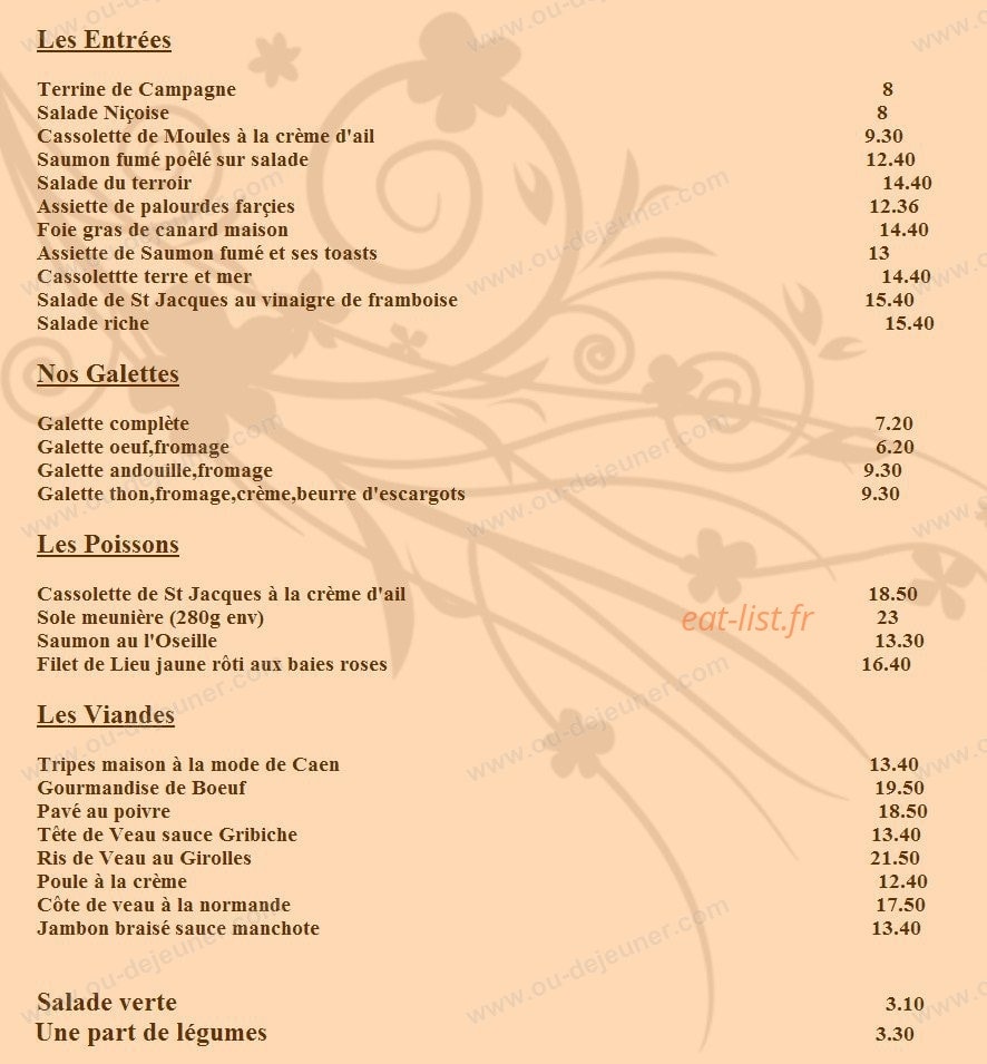 Restaurant A La Grillade — carte page 7