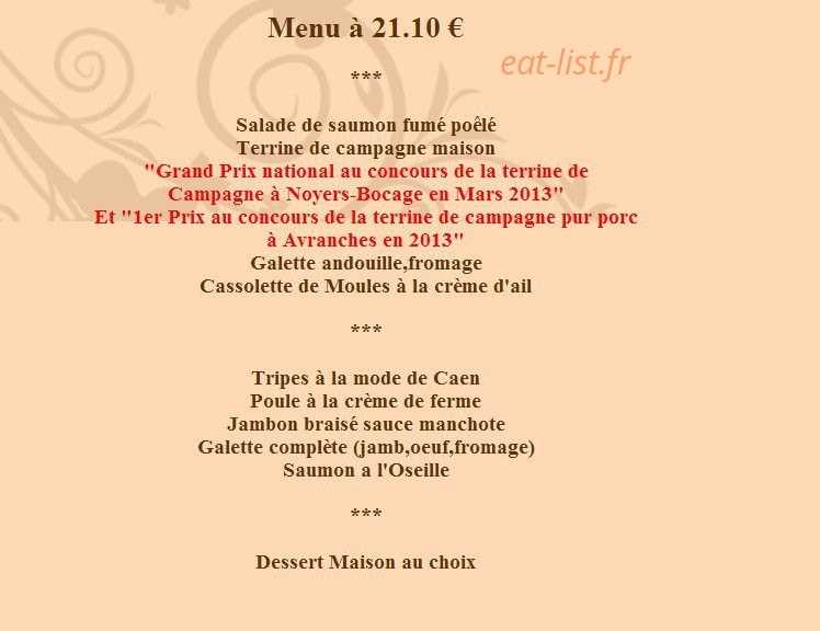 Restaurant A La Grillade — carte page 3