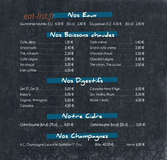 Bar Restaurant du Golf — carte page 8