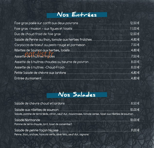 Bar Restaurant du Golf — carte page 3