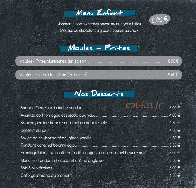 Bar Restaurant du Golf — carte page 6