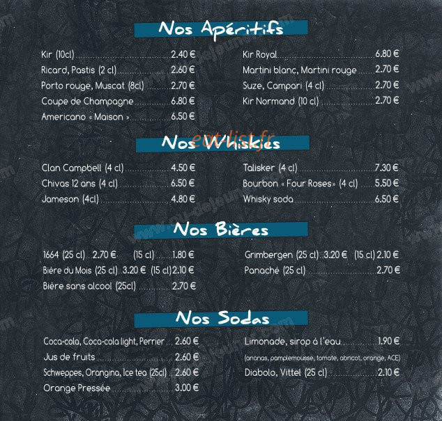 Bar Restaurant du Golf — carte page 2
