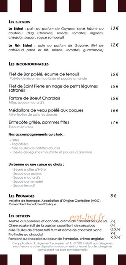 Le Bistrot — carte page 2