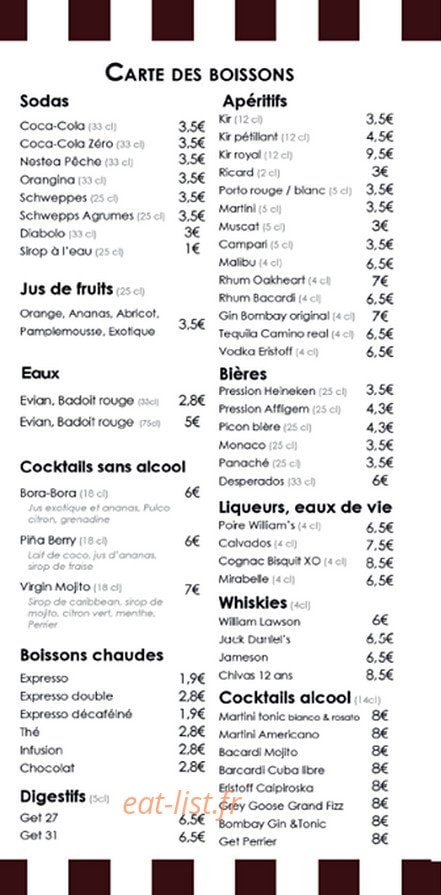 Le Bistrot — carte page 3